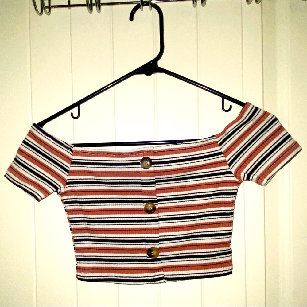 💋Cute XS Shein Stripped Crop Top💋